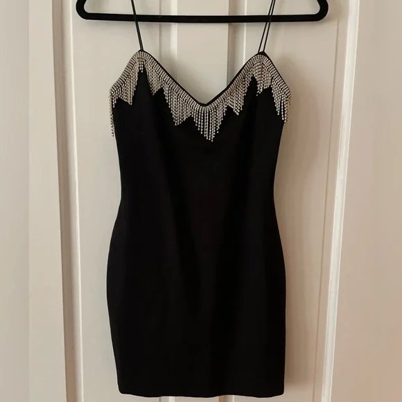 Princess Polly | Dresses | Princess Polly Black And Silver Embellished Dress  | Poshmark